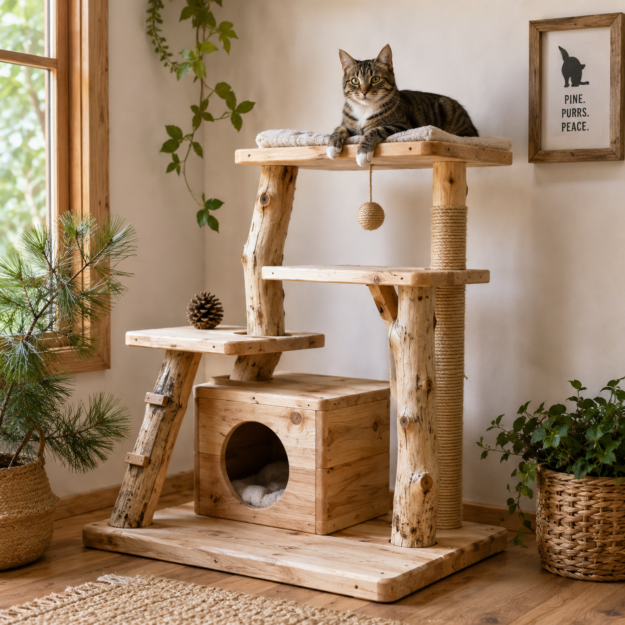 Rustic Cat Tree Pawsome Boutique
